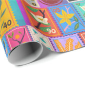 Fake Masterpiece Random Briefmarke Collage Collect Geschenkpapier (Rolleneckpunkt)