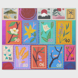 Fake Masterpiece Random Briefmarke Collage Collect Geschenkpapier