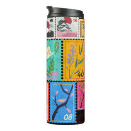 Fake Masterpiece Random Briefmarke Collage Collect Thermosbecher