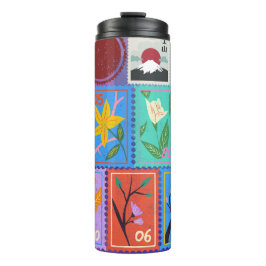 Fake Masterpiece Random Briefmarke Collage Collect Thermosbecher