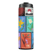 Fake Masterpiece Random Briefmarke Collage Collect Thermosbecher (Vorderseite)