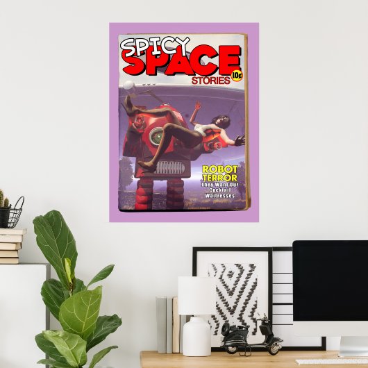 Fake mit Spicy-Space-Stories, Pulsabdeckung Poster (Heimbüro)