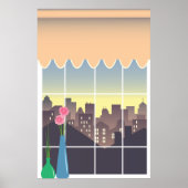 Fake mit Stadtsicht Mauerart Poster (Vorne)