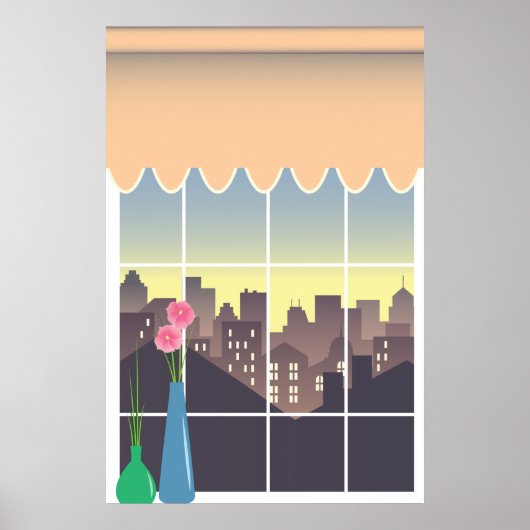 Fake mit Stadtsicht Mauerart Poster (Vorne)