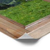 Fake Mountain View - Schöne Aussicht von einem Fen Poster (Ecke)