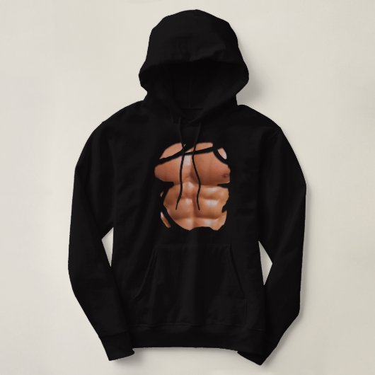 Fake Muskel unter Kleidung Shirt Brustkorb Sixpack (Design vorne)