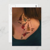 Fake Neck Tattoo Postcard Postkarte (Vorne/Hinten)