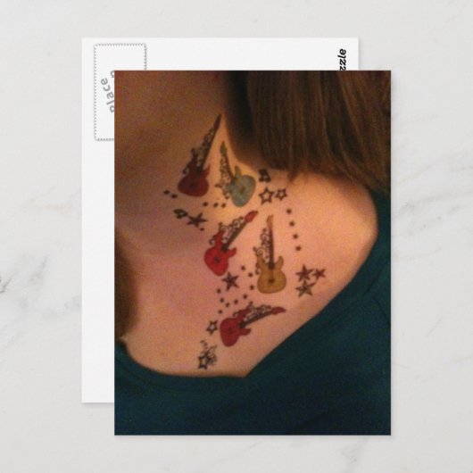 Fake Neck Tattoo Postcard Postkarte (Vorne/Hinten)