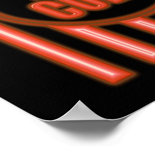 Fake Neon Popcorn Sign Poster (Ecke)