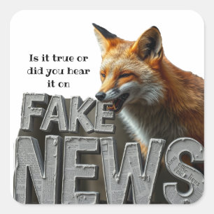 Fake News Fox Kamala Custom Funny Spaß Media Quadratischer Aufkleber