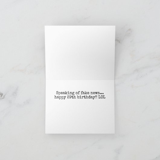 Fake News Funny Birthday Card Karte (Innenseite)