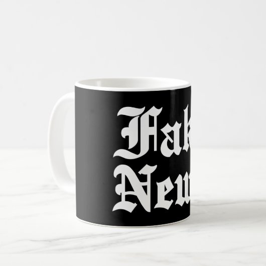 Fake News Kaffeetasse (Vorderseite Links)