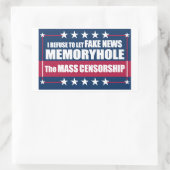 Fake News Memoryhole Die Massenzensur Rechteckiger Aufkleber (Tasche)