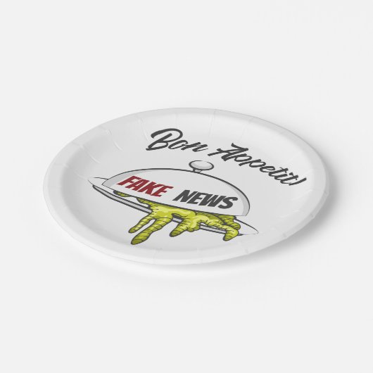 Fake News Pappteller (Schrägansicht)