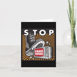 Fake News stoppen - Naher Fernsehaufkleber Karte