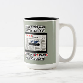 Fake News und Alternative Fakten 15 oz Zwei-Tone-T Zweifarbige Tasse