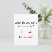 Fake Noodle Joke Postkarte (Stehend Vorderseite)