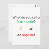 Fake Noodle Joke Postkarte (Vorne/Hinten)