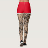 Fake-out Black Lace Blume Red Shorts Leggings (Rückseite)