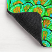 Fake Peacock Feathers Abstraktes Naturemuster Mousepad (Ecke)