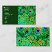 Fake Peacock Feathers Abstraktes Naturemuster Visitenkarte (Vorne/Hinten)