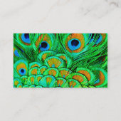 Fake Peacock Feathers Abstraktes Naturemuster Visitenkarte (Rückseite)