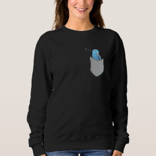 Fake Pocket Blue Parrotlet Sleep Flachbildschirm Sweatshirt