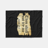 Fake-Schrift Zitat, du sollst mir nicht versuchen, Fleecedecke (Vorderseite (Horizontal))