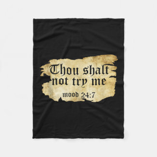 Fake-Schrift Zitat, du sollst mir nicht versuchen, Fleecedecke