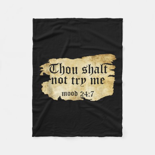 Fake-Schrift Zitat, du sollst mir nicht versuchen, Fleecedecke (Vorderseite)