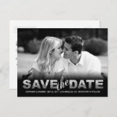 Fake Silver Glitzer Save the Date Foto Postkarte (Vorne/Hinten)