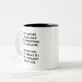 Fake Smile - Funny, Sarcastic Zitat Zweifarbige Tasse (Vorderseite Links)