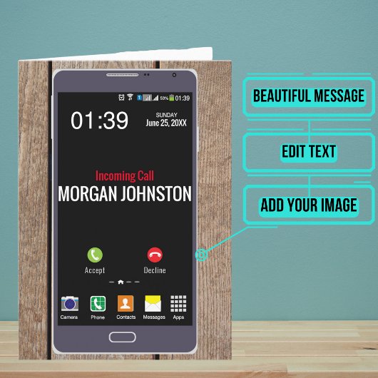 Fake-Telefonanruf Geburtstag Karte