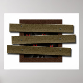 Fake verlegt Fenster Halloween Spuk House Poster