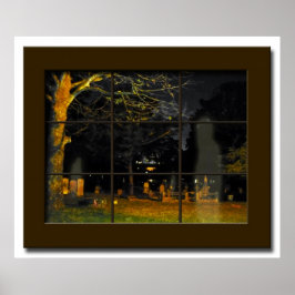 Fake Window Friedhof Halloween Prop Spuk House Poster
