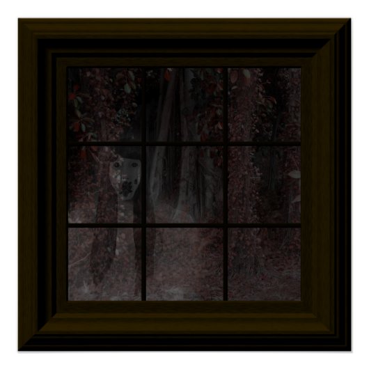 Fake Window Ghost in Holz Halloween Spuk Haus Poster (Vorderseite)