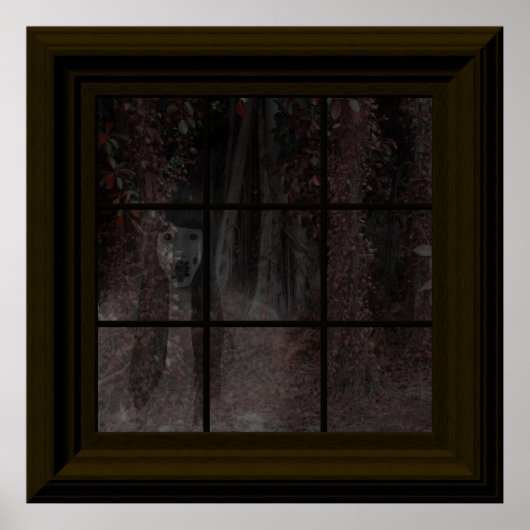 Fake Window Ghost in Holz Halloween Spuk Haus Poster (Vorne)