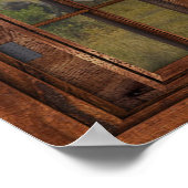 Fake Window Illusion - Afrikanische Elefanten Poster (Ecke)