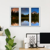 Fake Window Illusion - Bergreflexion VIa Poster (Heimbüro)