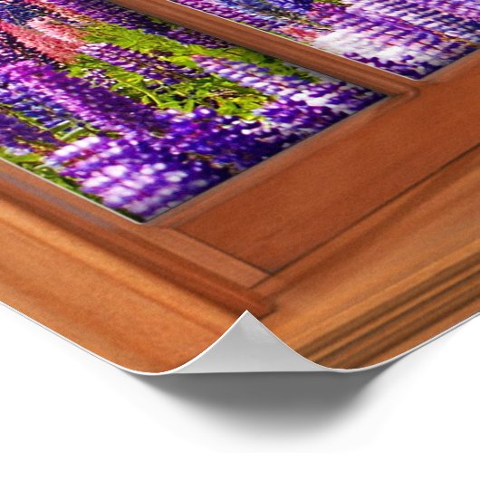 Fake Window Illusion - Bergsee im Frühling Poster (Ecke)