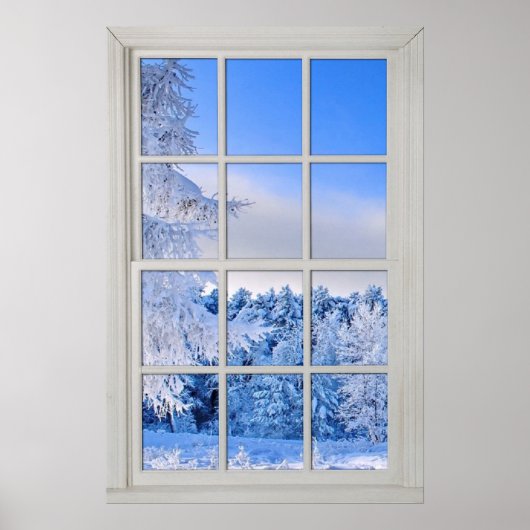 Fake Window Illusion - Neue Schneeszene Poster (Vorne)