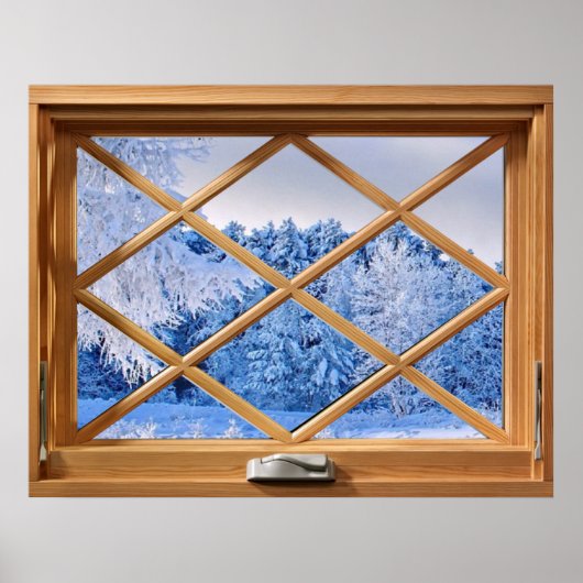 Fake Window Illusion - Neue Schneeszene Poster (Vorne)
