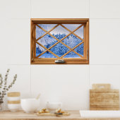 Fake Window Illusion - Neue Schneeszene Poster (Küche)