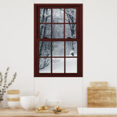 Fake Window Illusion - Neue Schneeszene Poster (Küche)