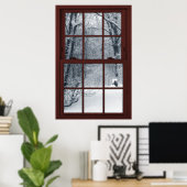 Fake Window Illusion - Neue Schneeszene Poster (Heimbüro)