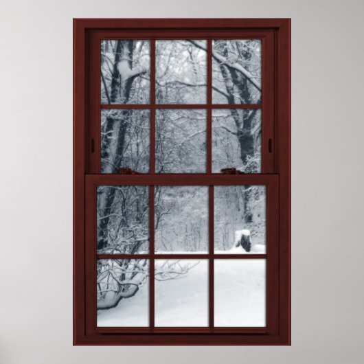 Fake Window Illusion - Neue Schneeszene Poster (Vorne)