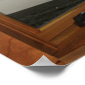 Fake Window Illusion - Ominrot-weiße Blüten Poster (Ecke)