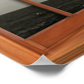 Fake Window Illusion - Ominrot-weiße Blüten Poster (Ecke)