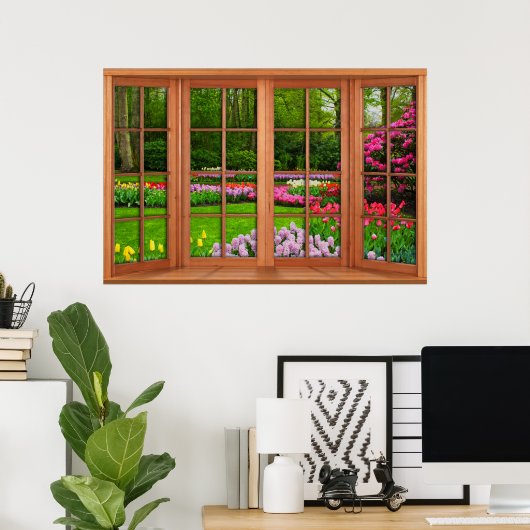 Fake Window Illusion - Spring Garden Poster (Heimbüro)