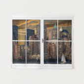 Fake Window New York City Wall Wandteppich (Vorderseite (Horizontal))